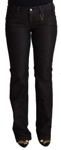 Costume National Schwarze Skinny-Jeans aus Baumwolle mit niedriger Taille