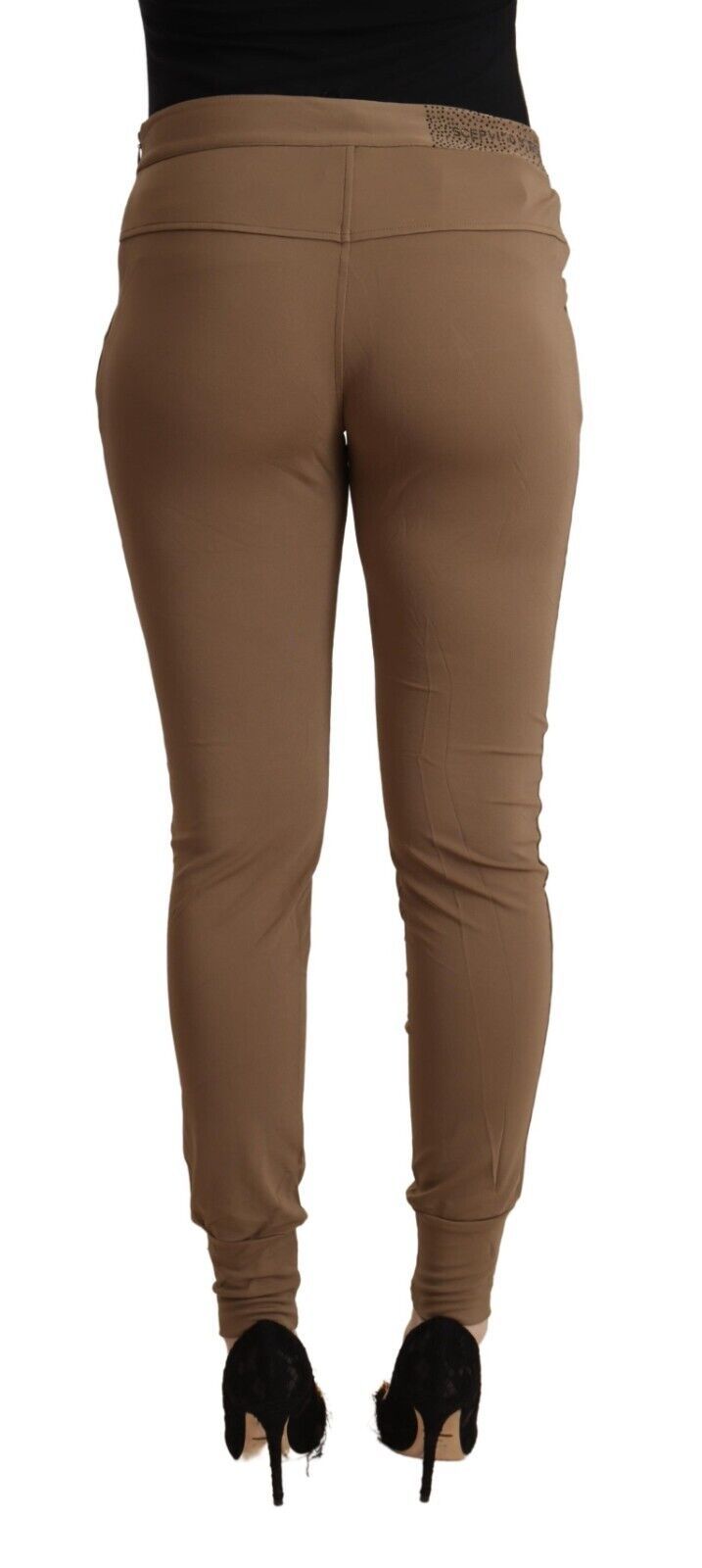 Scervino Street Braun Viskose Mid Waist Slim Tapered Pants