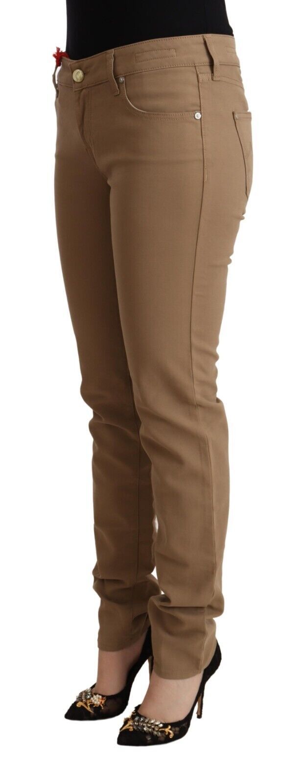 Jacob Cohen Braun Baumwolle Stretch Mid Waist Skinny Hose