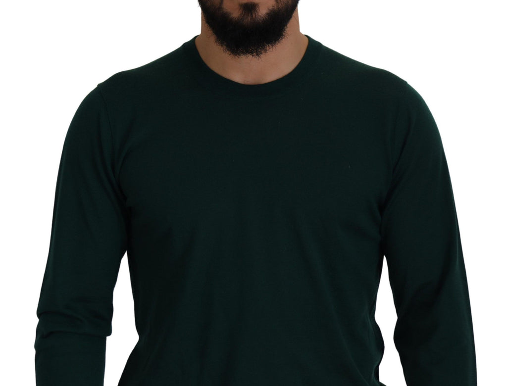 Dolce & Gabbana Grüner Pullover aus Kaschmir mit Rundhalsausschnitt
