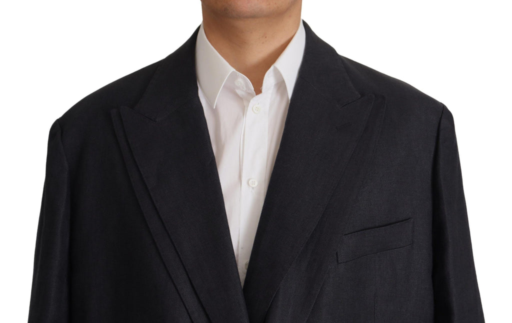 Dolce & Gabbana Blaue Leinen Blazer Jacke für Herren