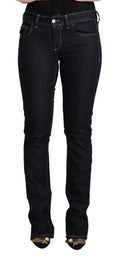GF Ferre Black Cotton Stretch Low Rise Denim Jeans
