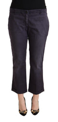 Jucca Schwarze ausgestellte Hose mit tiefem Bund und umgeschlagenem Saum