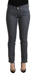 Levi's Graue Skinny Denim-Jeans aus Baumwolle mit niedriger Taille