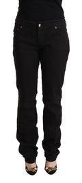 Just Cavalli Schwarze Skinny-Jeans aus Denim-Baumwolle mit mittlerer Taille