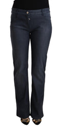MARGHI LO' Dark Blue Straight Cotton Denim Jeans