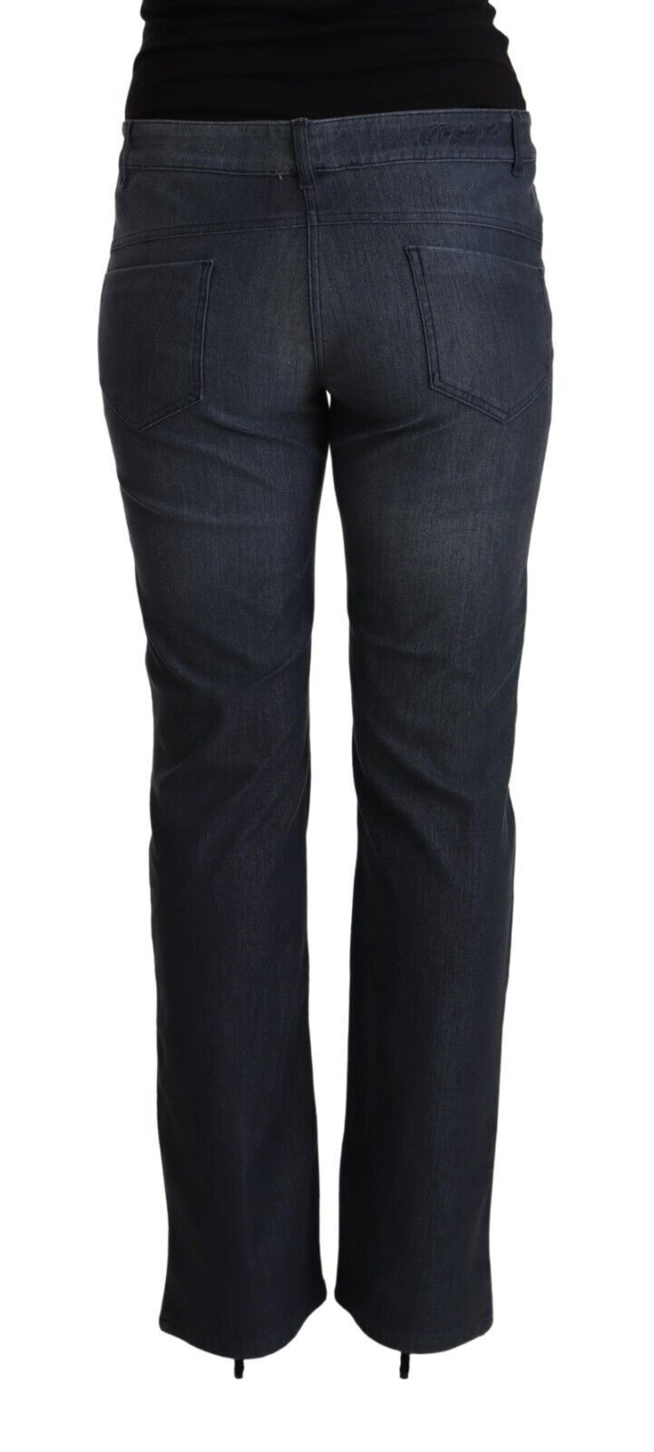 MARGHI LO' Dark Blue Straight Cotton Denim Jeans