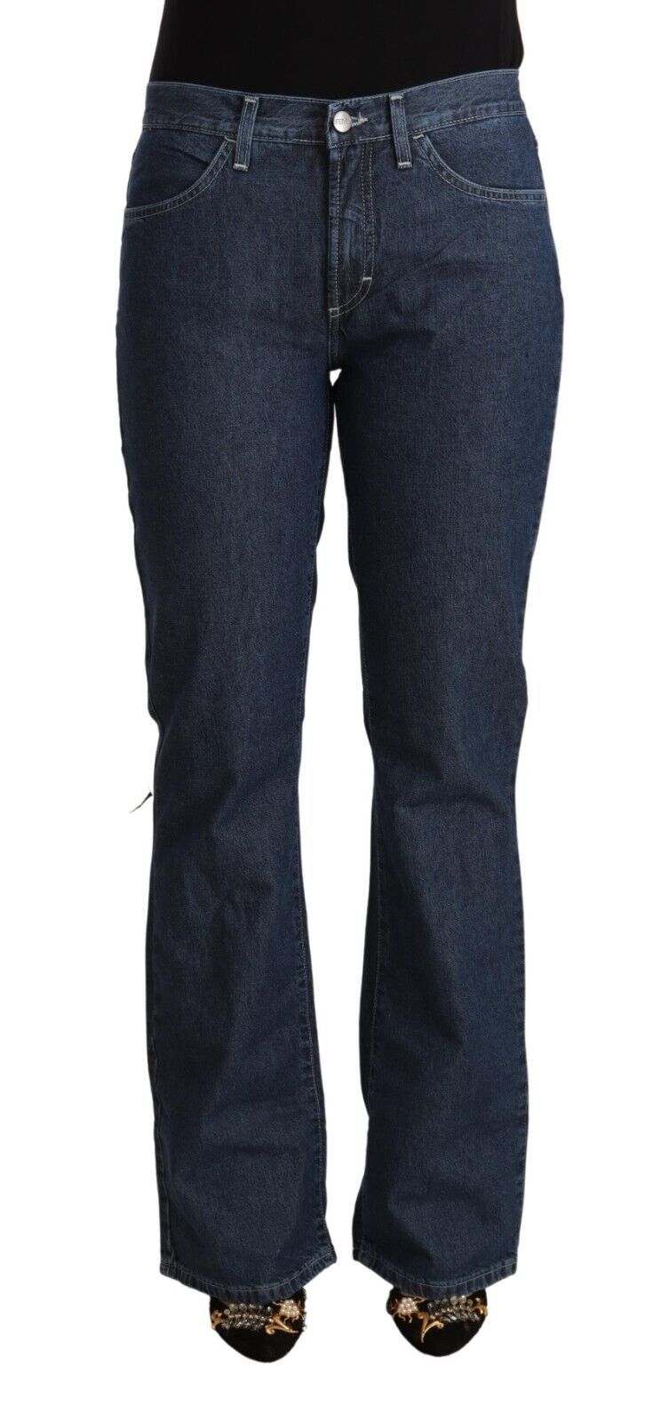 GF Ferre Blaue Denim-Jeans mit mittlerer Taille aus Baumwolle