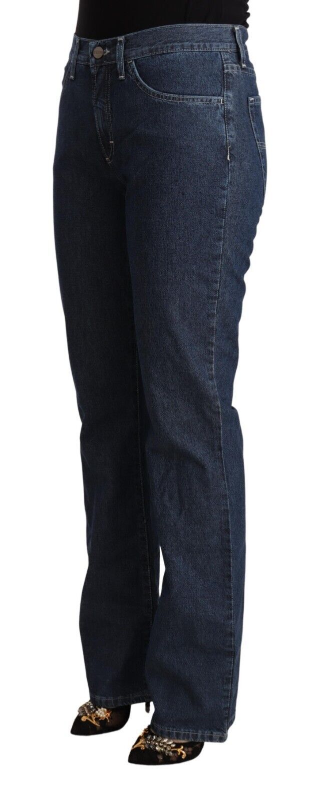 GF Ferre Blaue Denim-Jeans mit mittlerer Taille aus Baumwolle