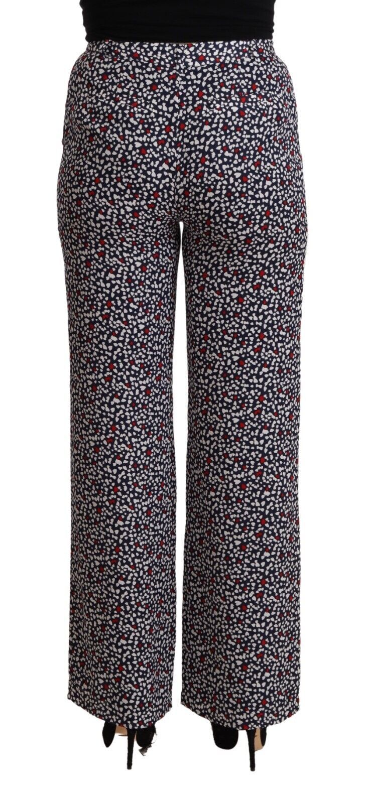 Michael Kors Schwarze bedruckte Straight Pants mit hoher Taille