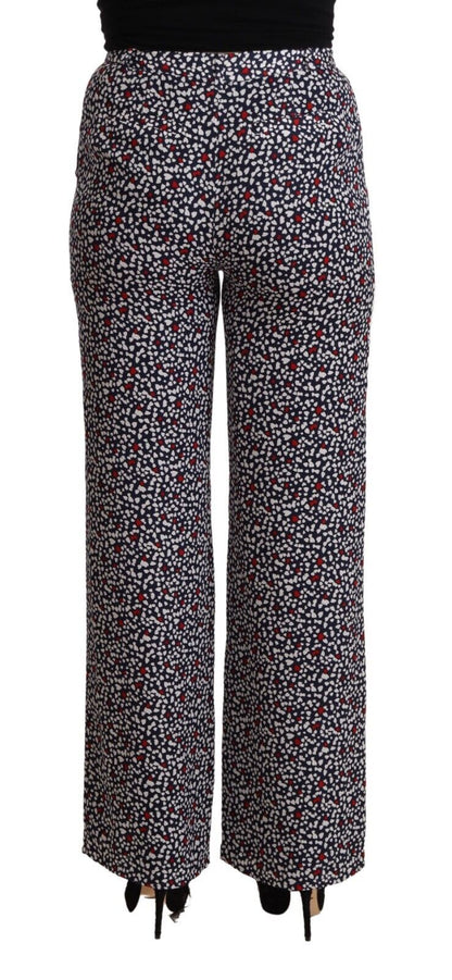 Michael Kors Schwarze bedruckte Straight Pants mit hoher Taille