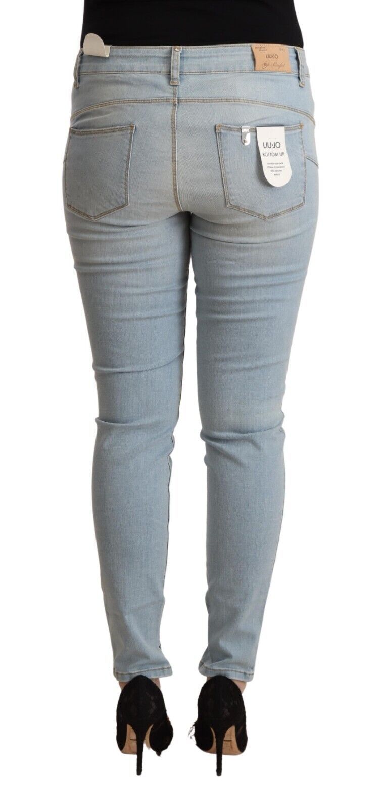 Liu Jo Light Blue Slim Fit Cotton Denim Jeans with Mid-Rise