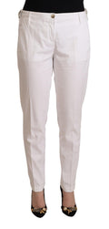 Jacob Cohen White Mid-Rise Birgitte Tapered Trousers