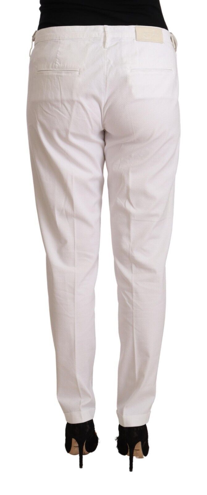 Jacob Cohen White Mid-Rise Birgitte Tapered Trousers