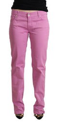 Jacob Cohen Pink Cotton Denim Tapered Low-Rise Jeans