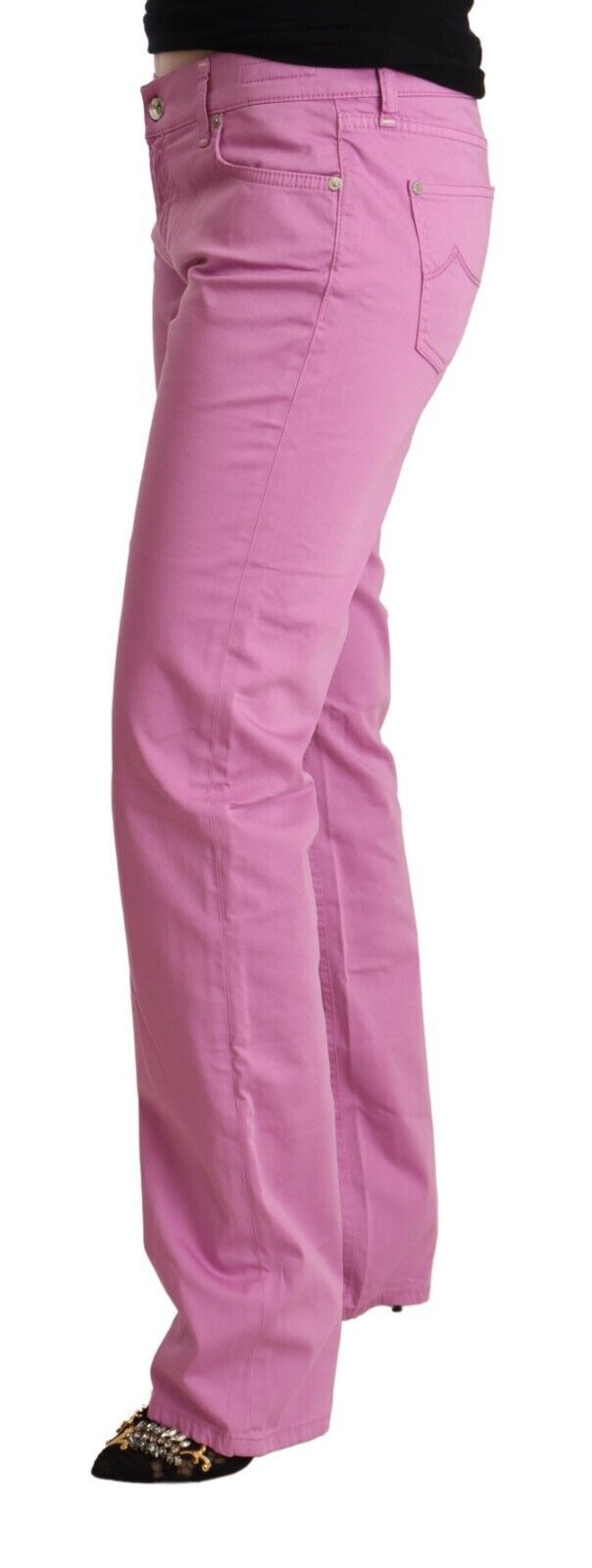 Jacob Cohen Pink Cotton Denim Tapered Low-Rise Jeans