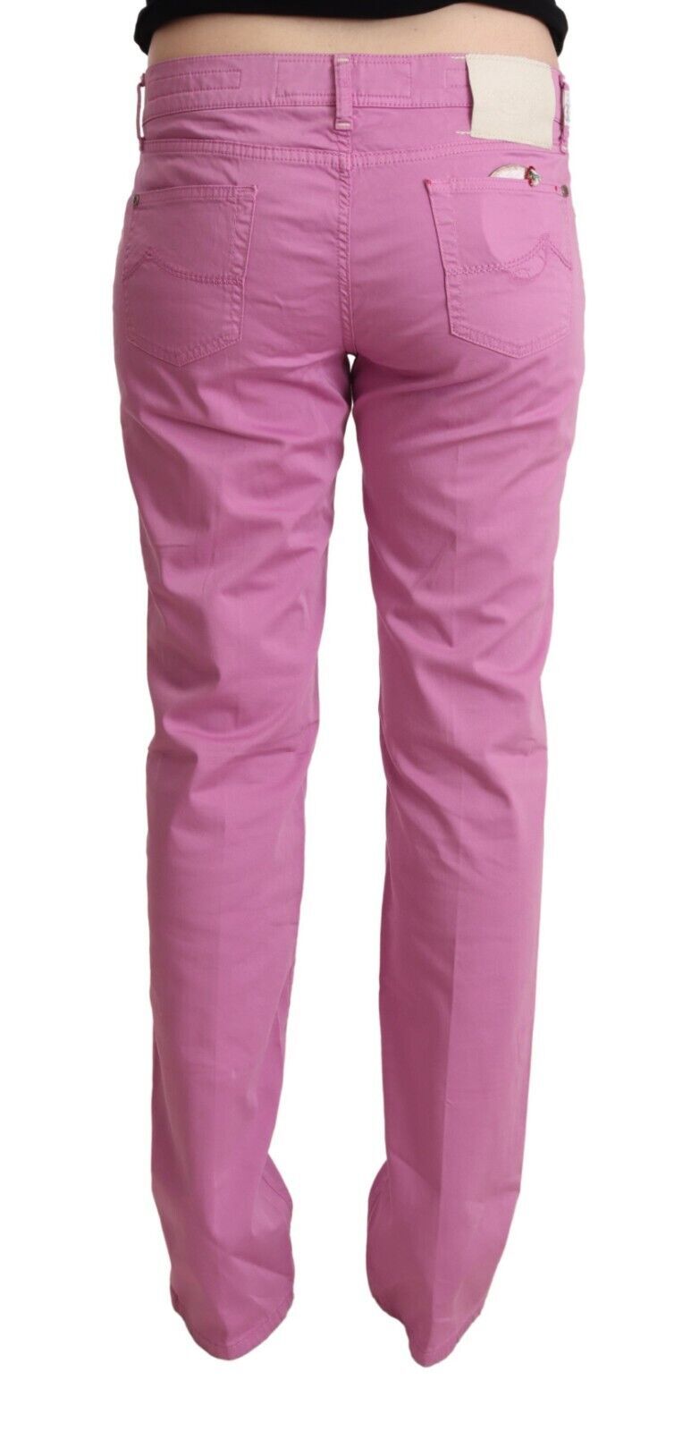 Jacob Cohen Pink Cotton Denim Tapered Low-Rise Jeans