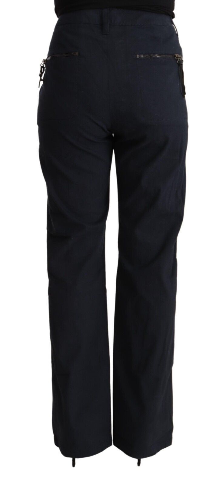 Exte Schwarze konisch zulaufende Baumwollhosen mit hoher Taille