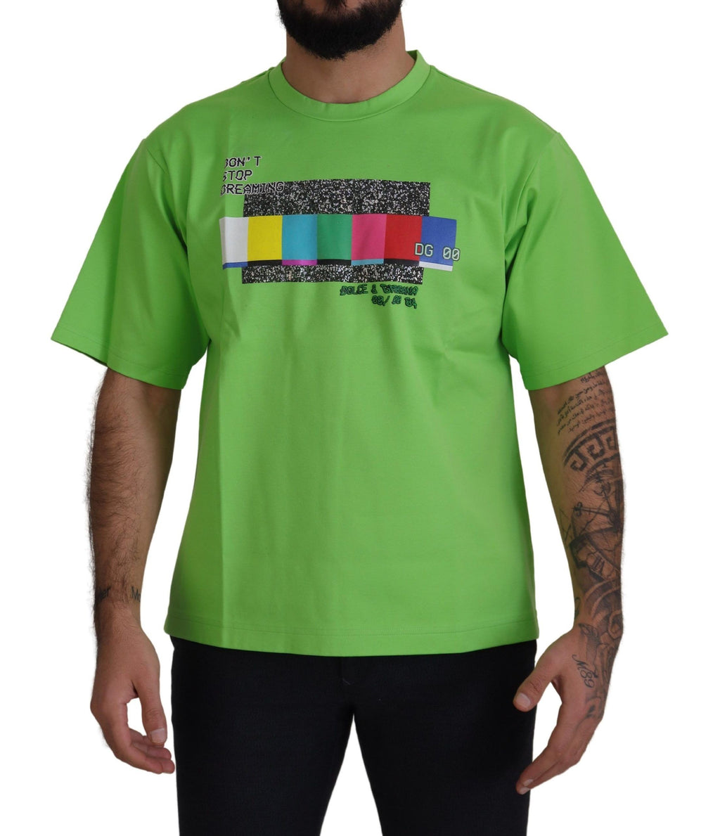 Dolce & Gabbana Green Cotton T-Shirt DG CHANNEL Top