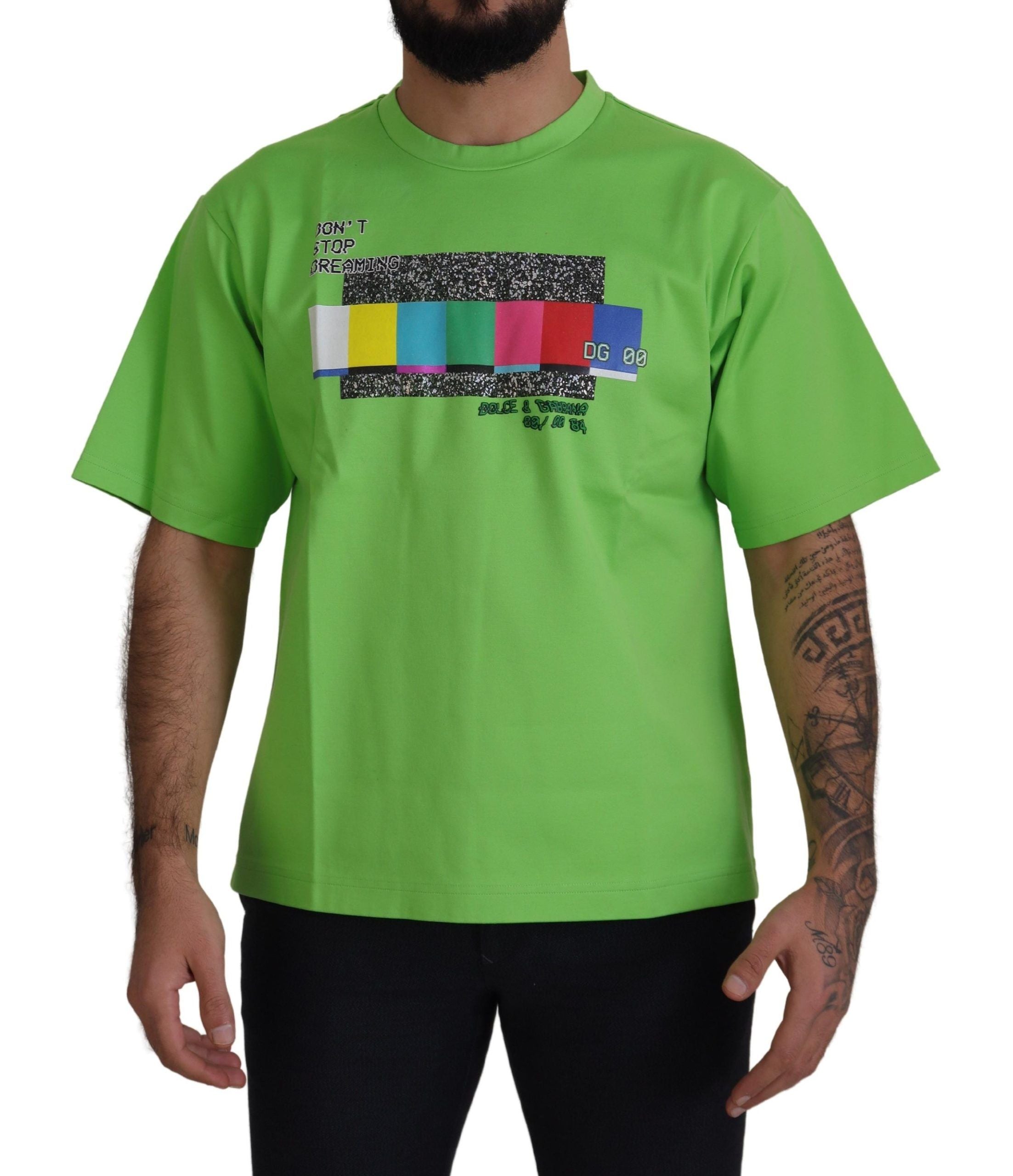 Dolce & Gabbana Green Cotton T-Shirt DG CHANNEL Top
