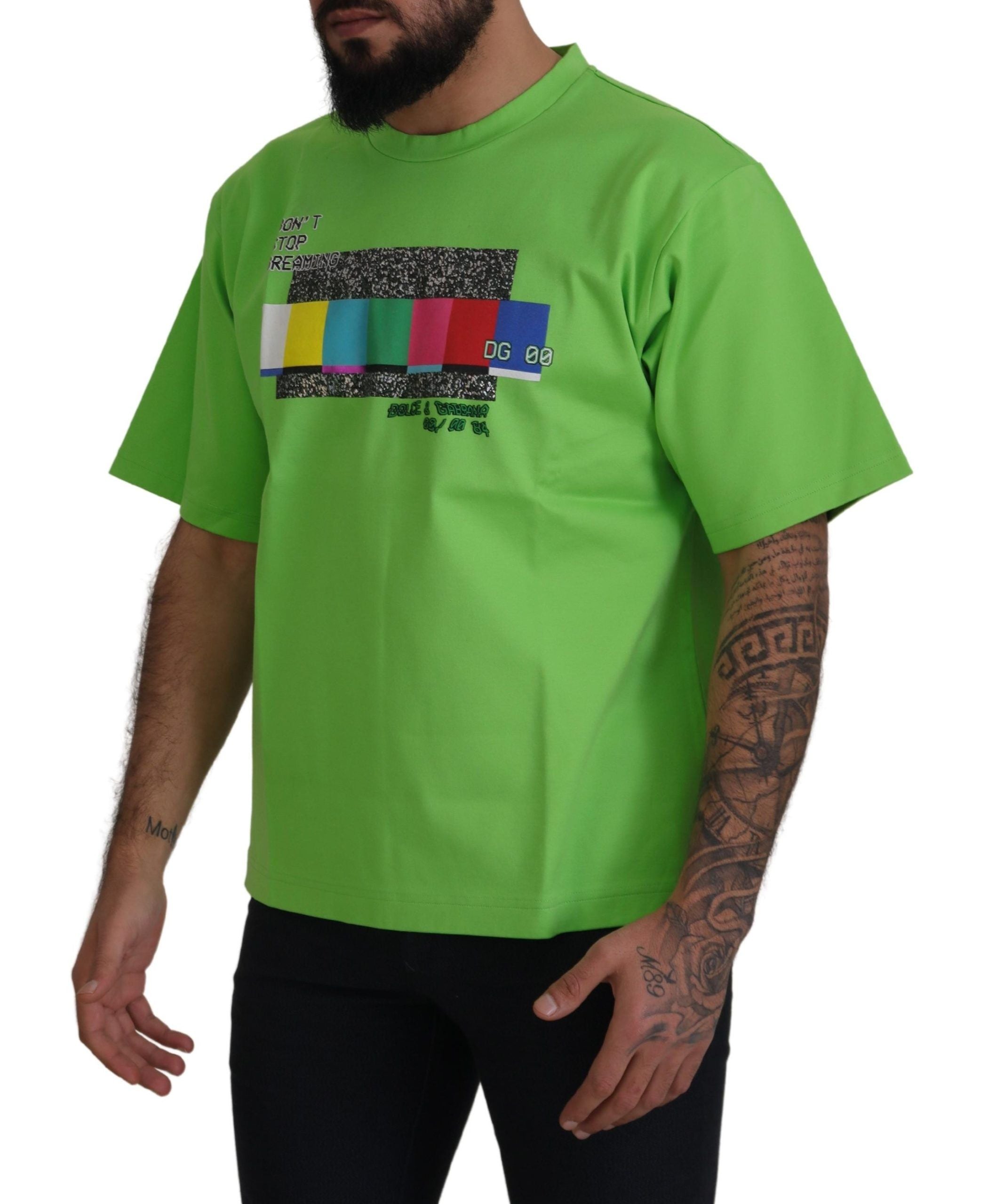 Dolce & Gabbana Green Cotton T-Shirt DG CHANNEL Top