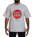 Dolce & Gabbana White Amor Heart Cotton Crew Neck T-Shirt