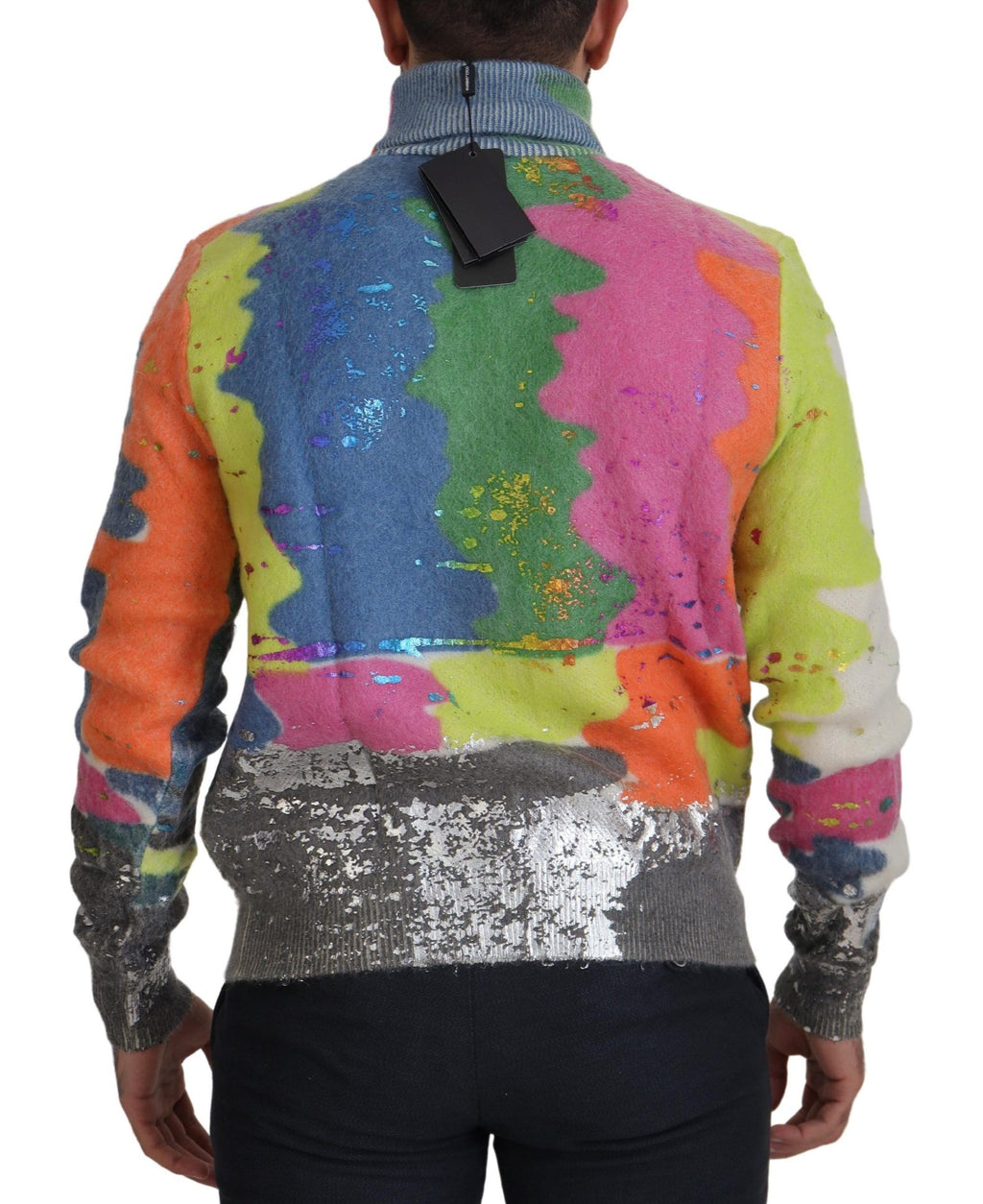 Dolce & Gabbana Multicolor Turtleneck Mohair Sweater