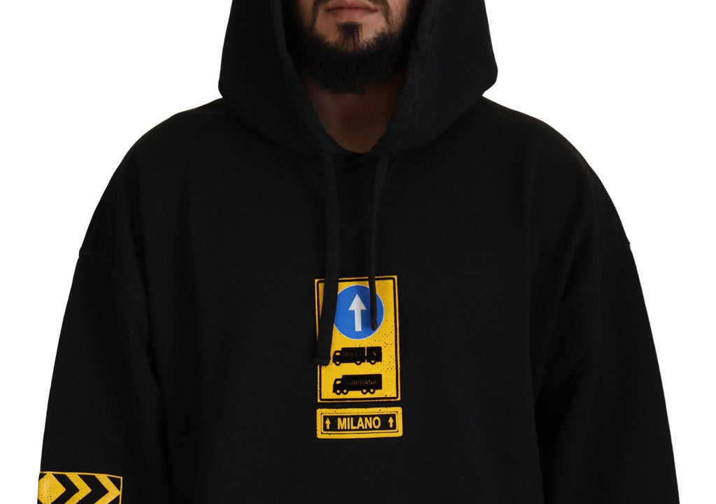 Dolce & Gabbana Black DG Shield Cotton Hoodie