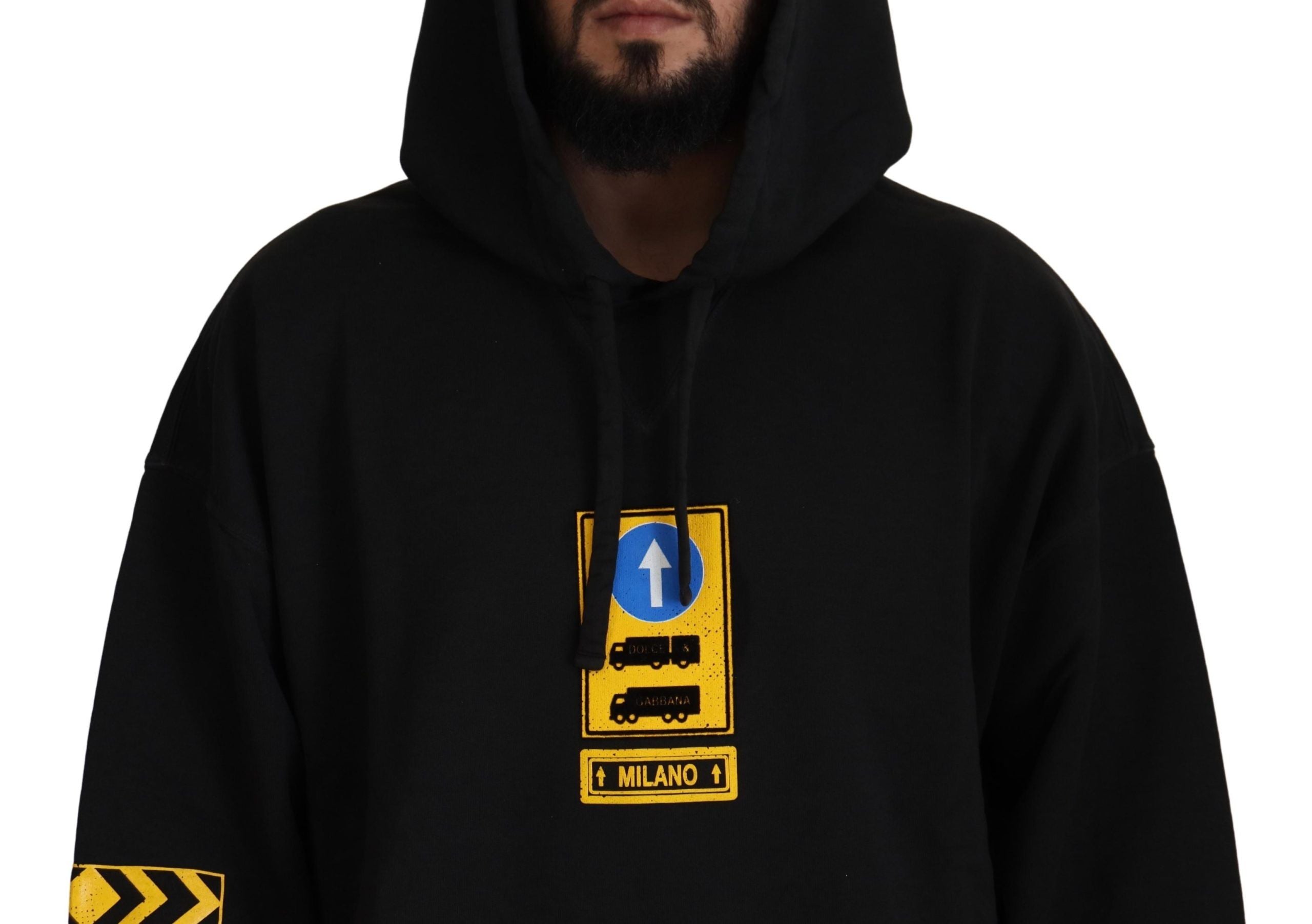 Dolce & Gabbana Black DG Shield Cotton Hoodie