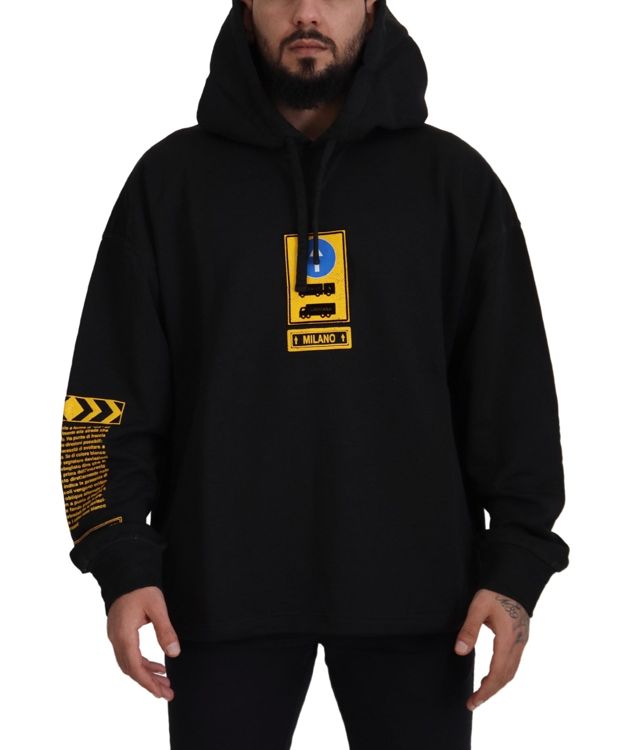 Dolce & Gabbana Black DG Shield Cotton Hoodie