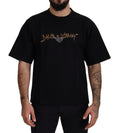 Dolce & Gabbana Black Crewneck Cotton Logo T-Shirt