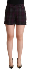 BENCIVENGA Multicolor Plaid Shorts with Rolled Hem
