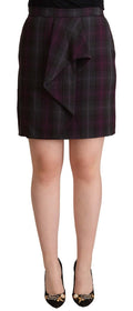BENCIVENGA Multicolor Plaid High-Waisted Ruched Miniskirt
