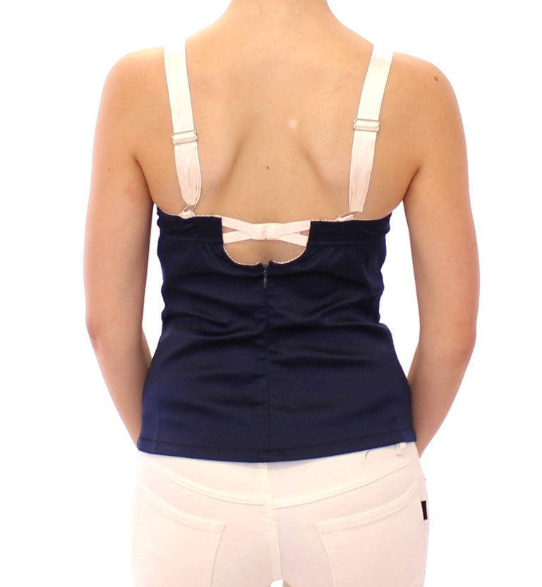 Dolce & Gabbana Blaues Tank-Top mit Seemannsmotiv