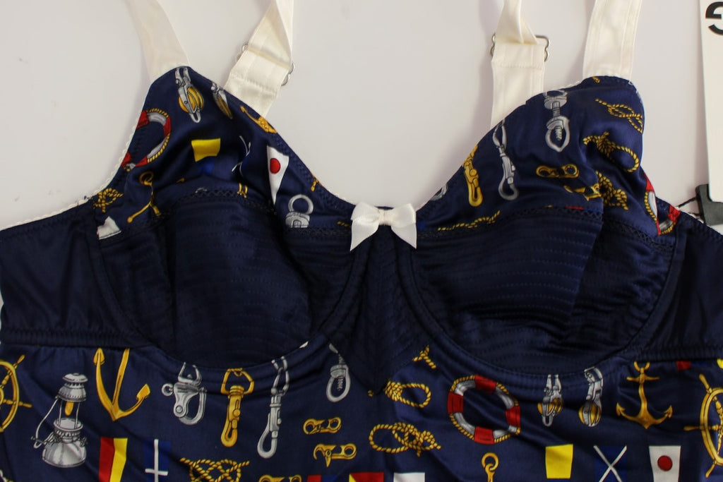 Dolce & Gabbana Blaues Tank-Top mit Seemannsmotiv