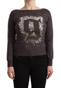 John Galliano Brown Wool Jumper with Long Sleeves and Sequins