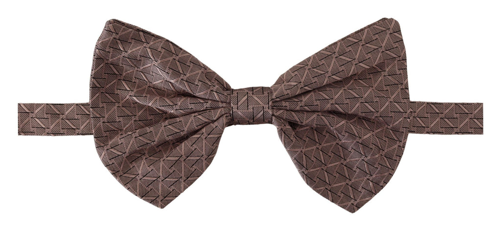 Dolce & Gabbana Grey Fantasy Print Adjustable Neck Papillon Bow Tie