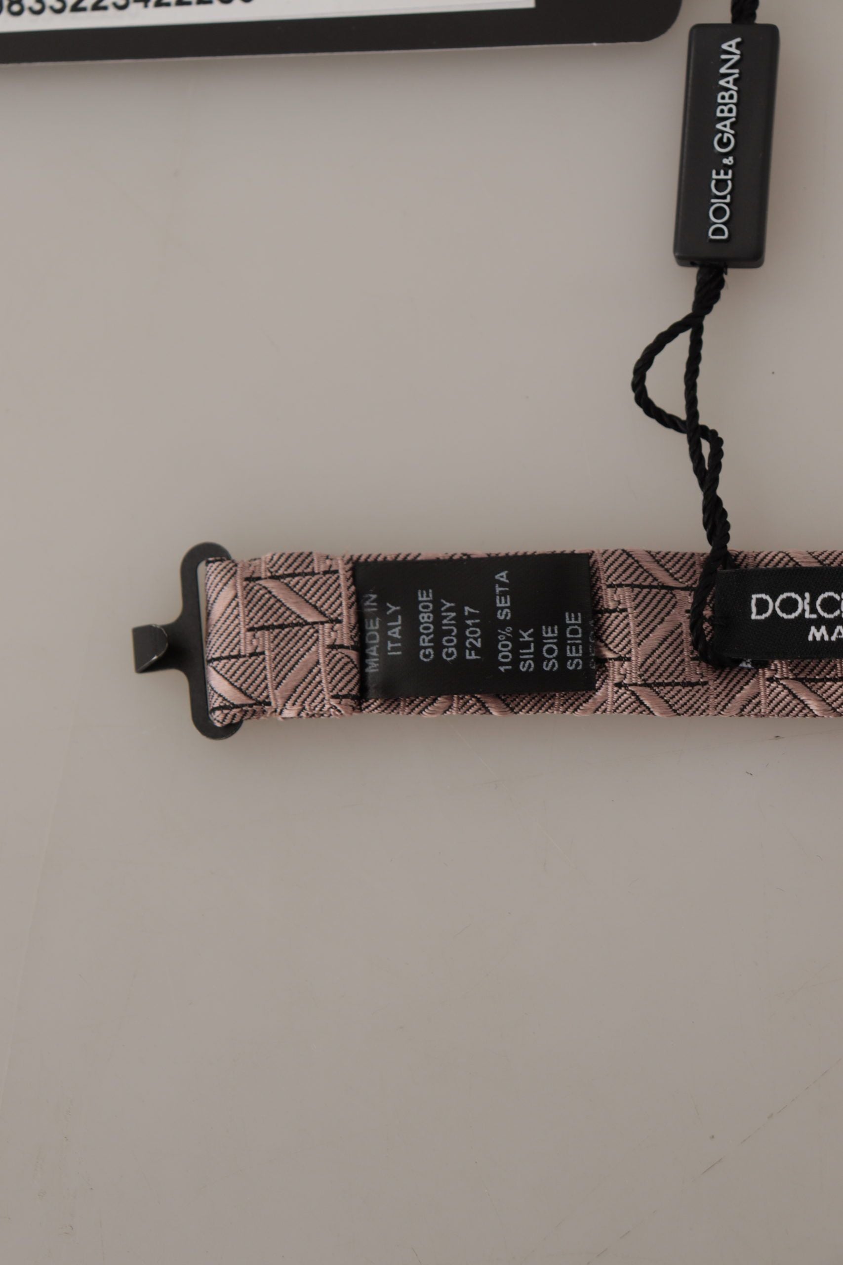 Dolce & Gabbana Grey Fantasy Print Adjustable Neck Papillon Bow Tie