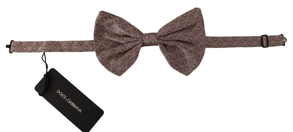 Dolce & Gabbana Grey Fantasy Print Adjustable Neck Papillon Bow Tie