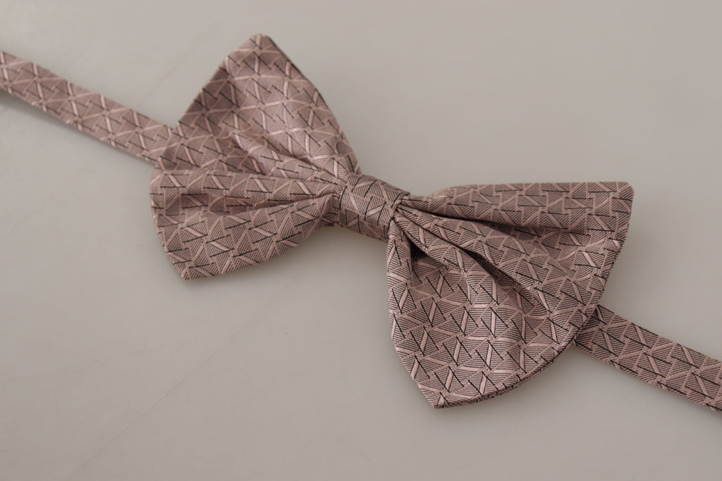 Dolce & Gabbana Grey Fantasy Print Adjustable Neck Papillon Bow Tie