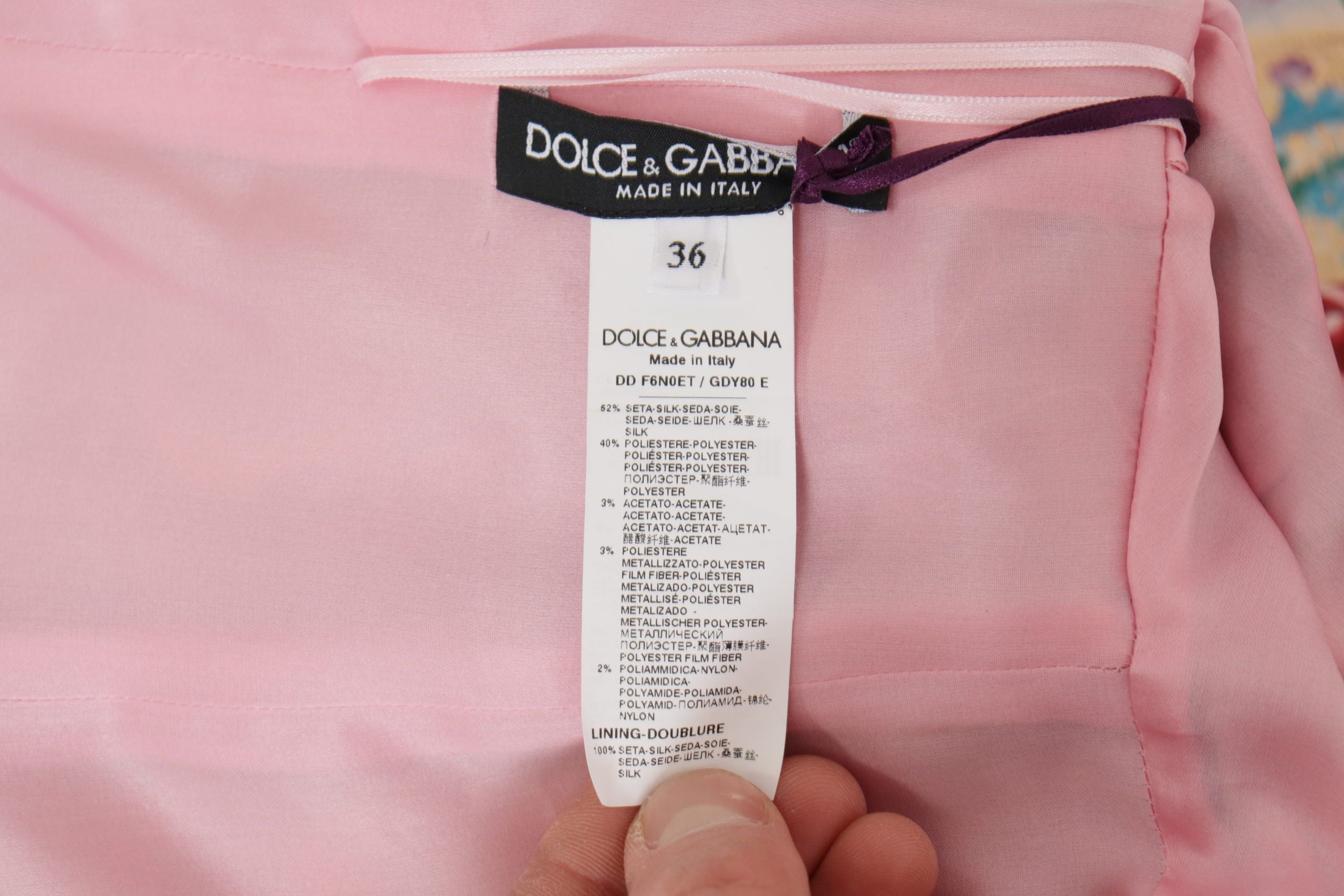 Dolce & Gabbana Kleid Midi Patchwork Floral Jaquard Seide