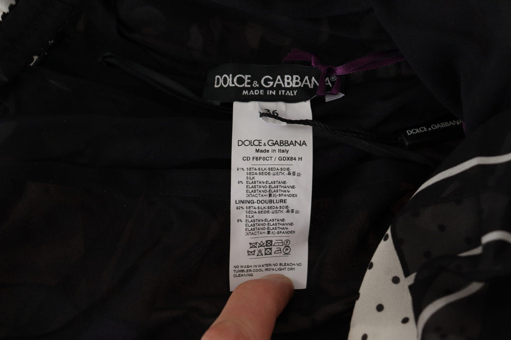 Dolce & Gabbana Multicolor Patchwork Floral Leopard Print Silk Midi Bodycon Dress