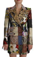 Dolce & Gabbana Multicolor Patchwork Double-Breasted Jacquard Blazer Jacket