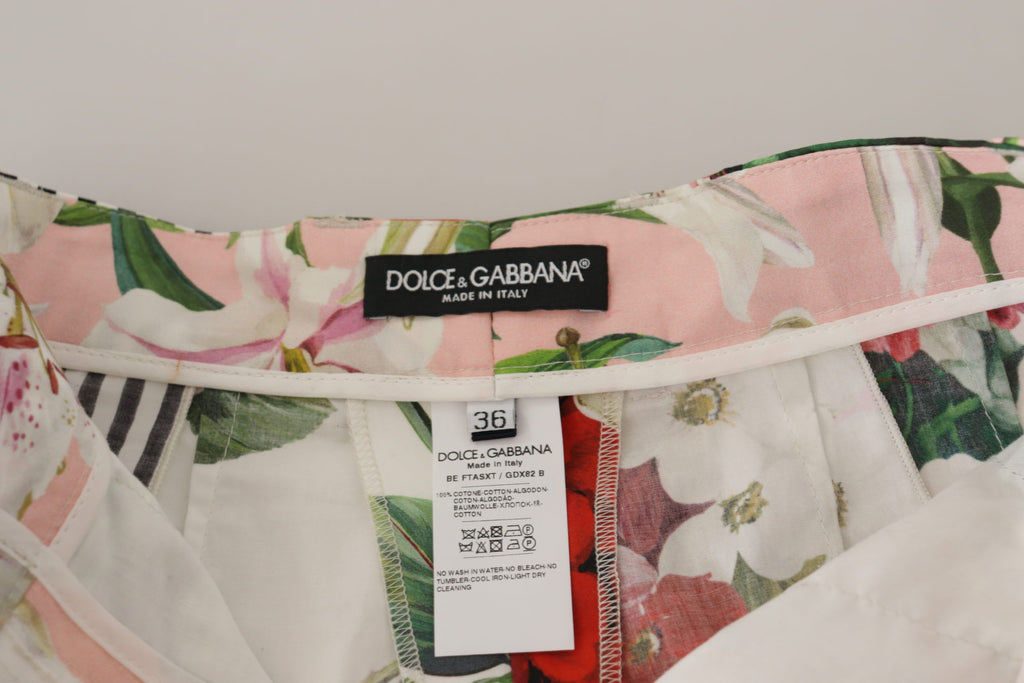Dolce & Gabbana Multicolor Hohe Taille Hot Pants Shorts