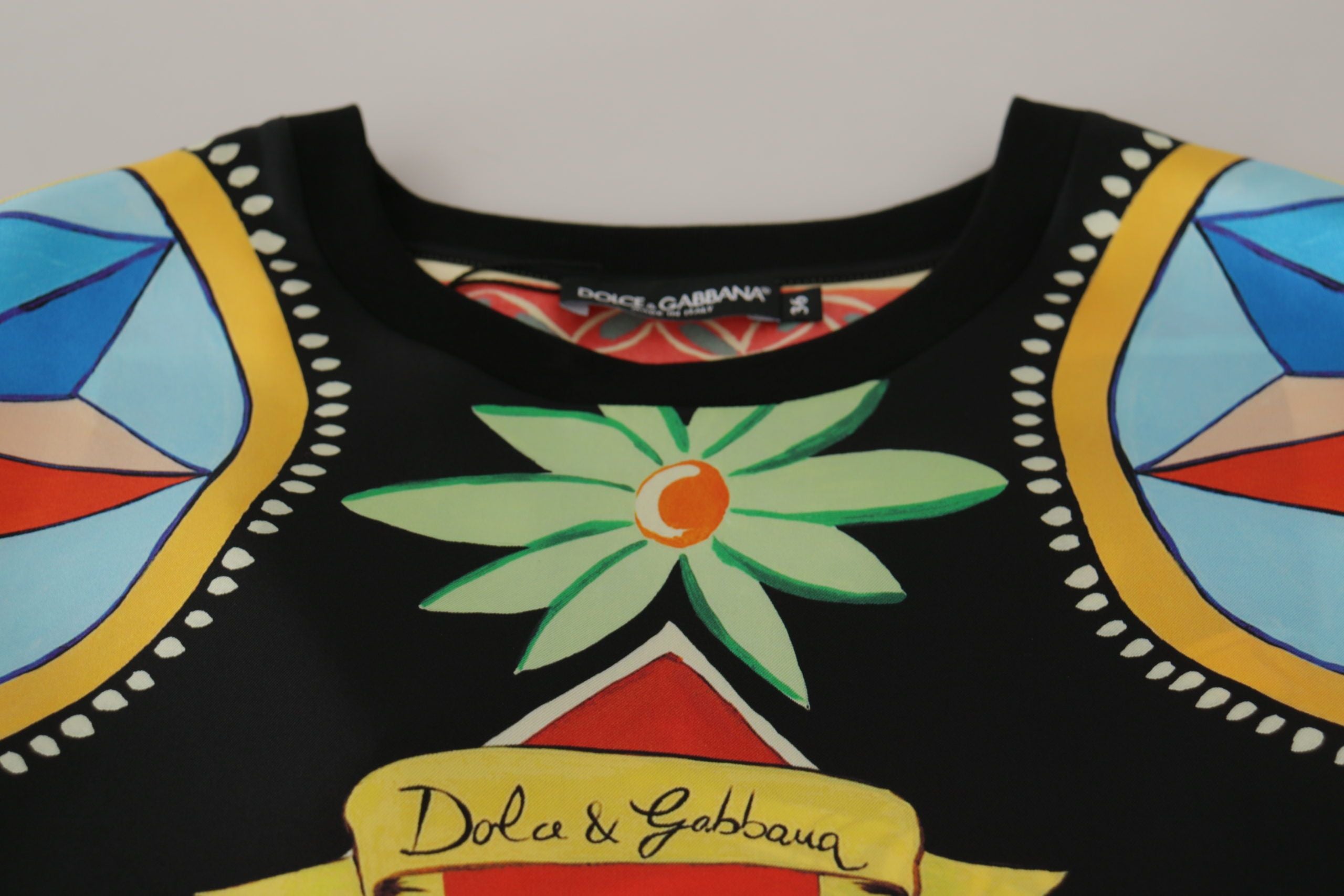 Dolce & Gabbana Multicolor Soldier Carretto Silk T-Shirt