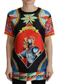 Dolce & Gabbana Multicolor Soldier Carretto Silk T-Shirt