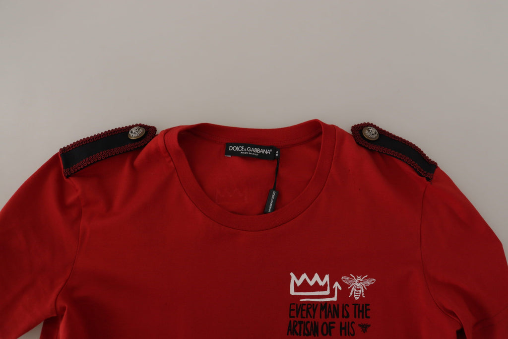 Dolce & Gabbana Red Amor Vincit Omnia Crewneck T-Shirt