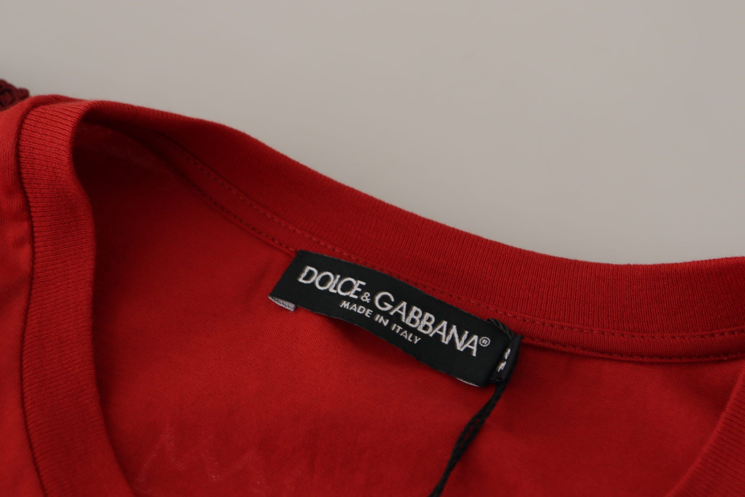 Dolce & Gabbana Red Amor Vincit Omnia Crewneck T-Shirt