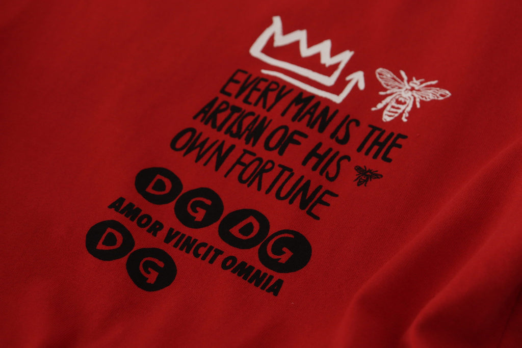 Dolce & Gabbana Red Amor Vincit Omnia Crewneck T-Shirt