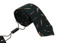 Dolce & Gabbana Black Bottle Fantasy Print Silk Tie with Adjustable Accessory